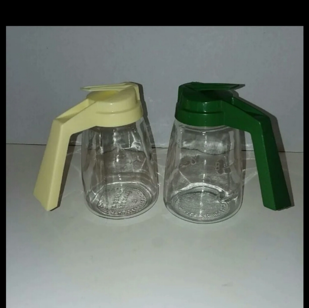 2 mid century syrup dispensers